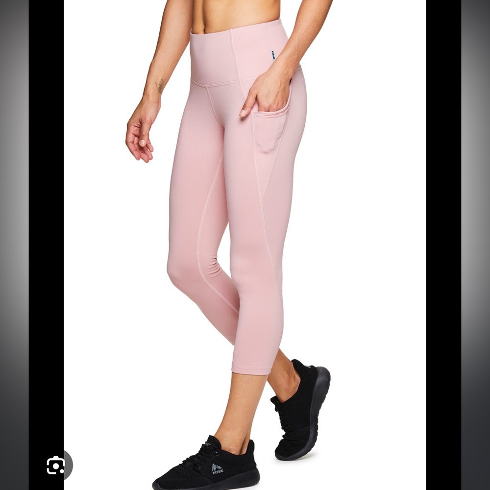 RBX Pink Side Pockets Active Capri Leggings Size L